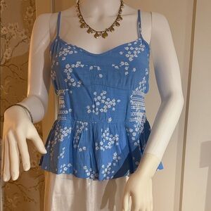 Jack Wills Blue and White Floral Camisole